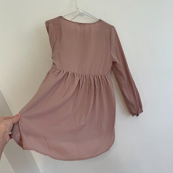 RO&DE ANTHROPOLOGIE Mauve Pink ish Crochet Lace Long Sleeve Boho Peasant Blouse - Picture 16 of 16